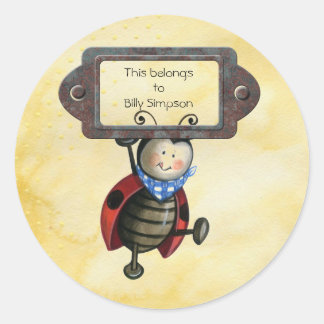 Sticker Rond Plaques du livre de nom