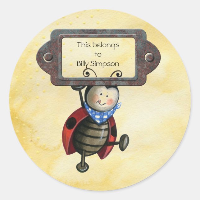 Sticker Rond Plaques du livre de nom (Devant)