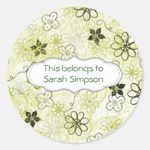 Sticker Rond Plaques du livre de nom