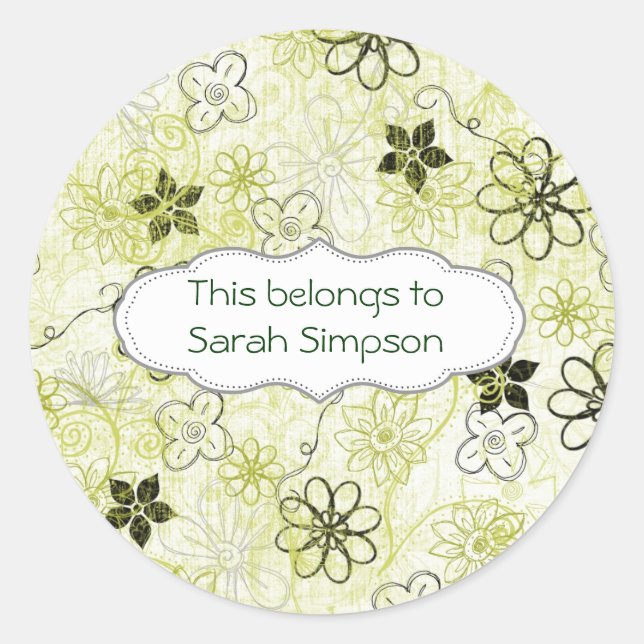 Sticker Rond Plaques du livre de nom (Devant)