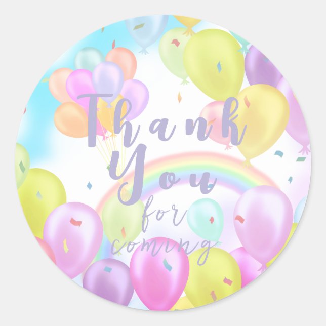 Sticker Rond Plaques en papier d'anniversaire de Balloon Pastel (Devant)