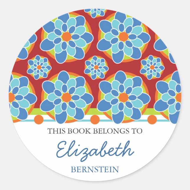 Sticker Rond Plaques Mosaic Floral (Devant)