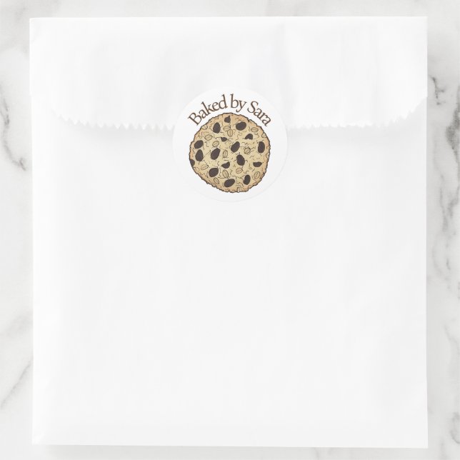 Sticker Rond Plat D'Oat Raisin Cookie Cuisiné À La Maison (Sac)