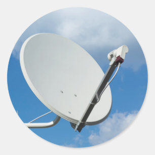 Sticker Rond Plat satellite