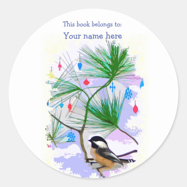 Sticker Rond Plate-forme de l'arbre pour les oiseaux de poule (Devant)