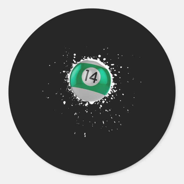 Sticker Rond Plate-forme de peinture de billard de 14 balles co (Devant)