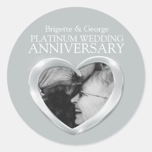 Sticker Rond Platinum 70e Anniversaire ajoutez votre propre pho