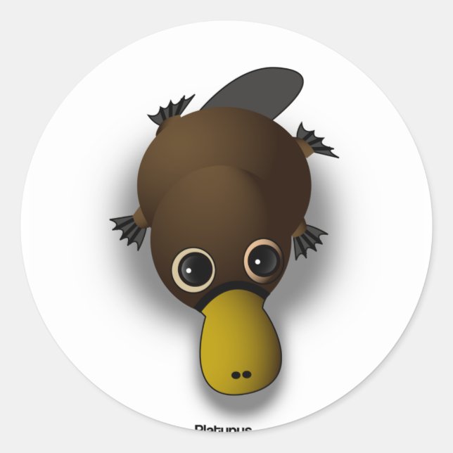 Sticker Rond platypus (Devant)