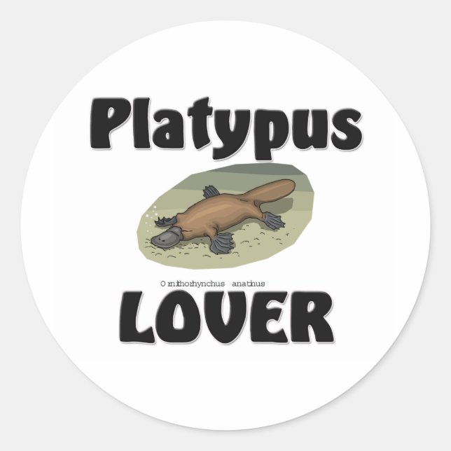 Sticker Rond Platypus Lover (Devant)