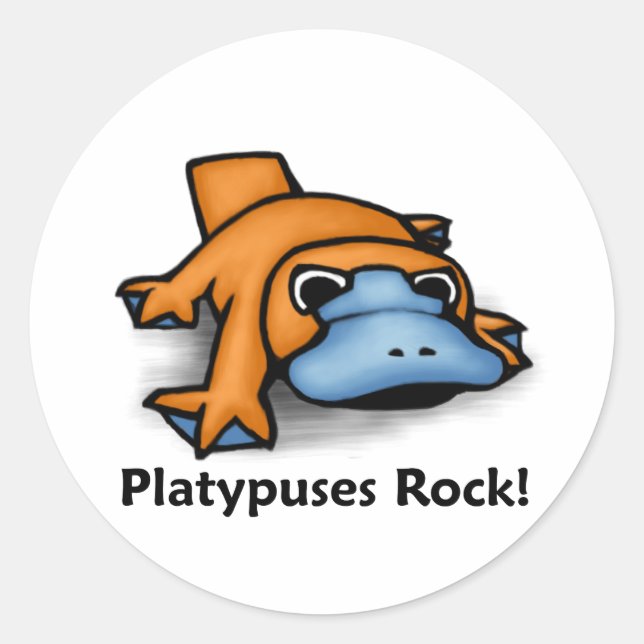 Sticker Rond Platypus Rock ! (Devant)
