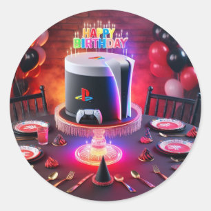 Sticker Rond Play Station 5 Party Design