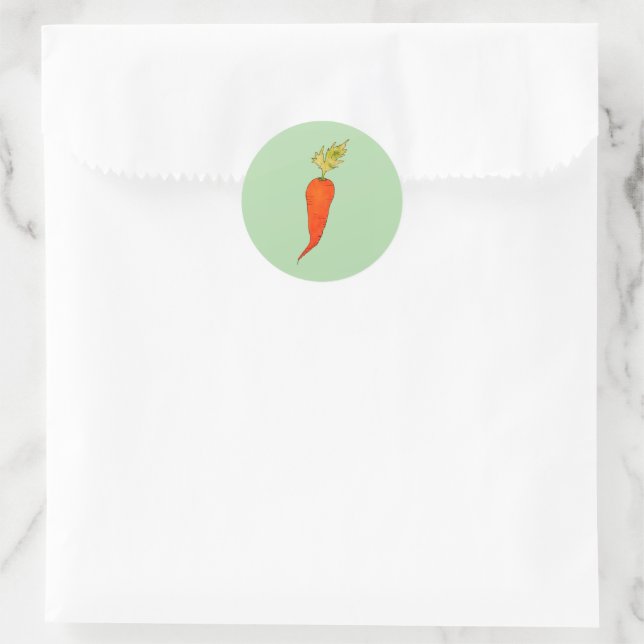 Sticker Rond Playful Watercolor Carrot (Sac)