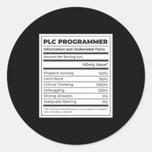 Sticker Rond PLC Programmer Funny Programmation Faits