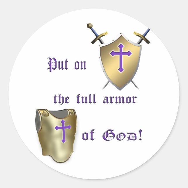 Sticker Rond Pleine armure de Dieu (Devant)