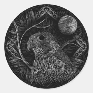 Sticker Rond Pleine lune de faucon