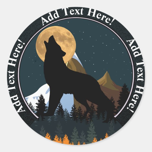 Sticker Rond Pleine lune de Howling Wolf (Devant)