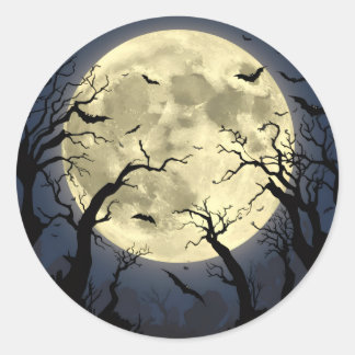 Sticker Rond Pleine lune éffrayante