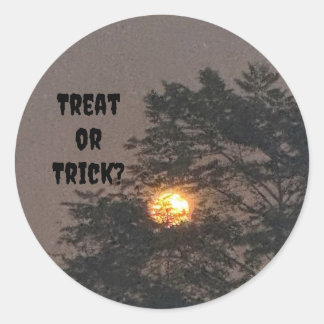 Sticker Rond Pleine lune effrayante