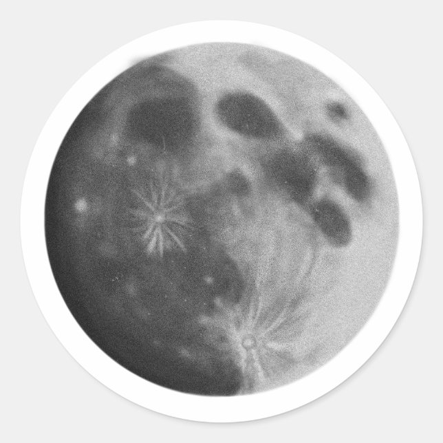 Sticker Rond Pleine lune gris art graphique (Devant)