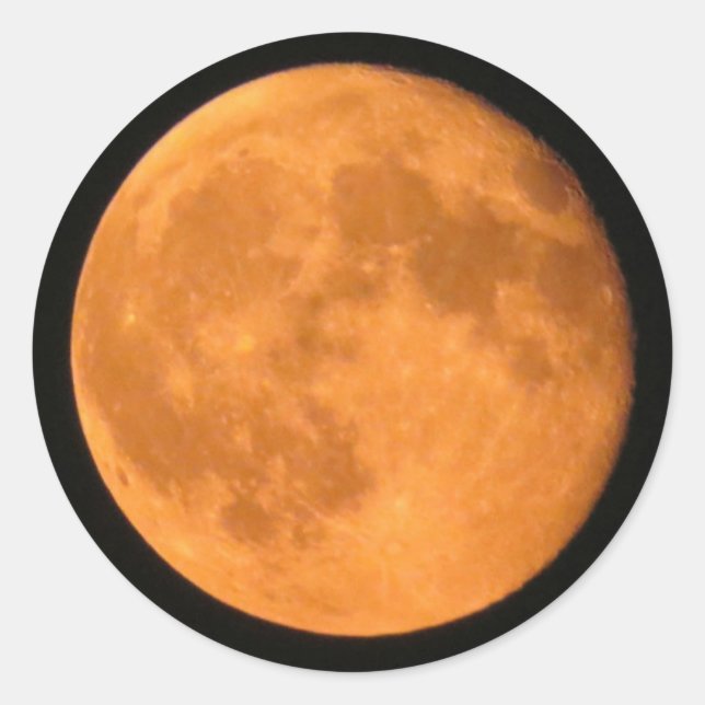 Sticker Rond Pleine lune Orange Harvest ou Halloween (Devant)