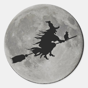 Sticker Rond PLEINE LUNE WITTER SUR LE BOUTON Halloween SALON