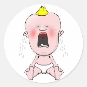 Sticker Rond Pleurer bébé