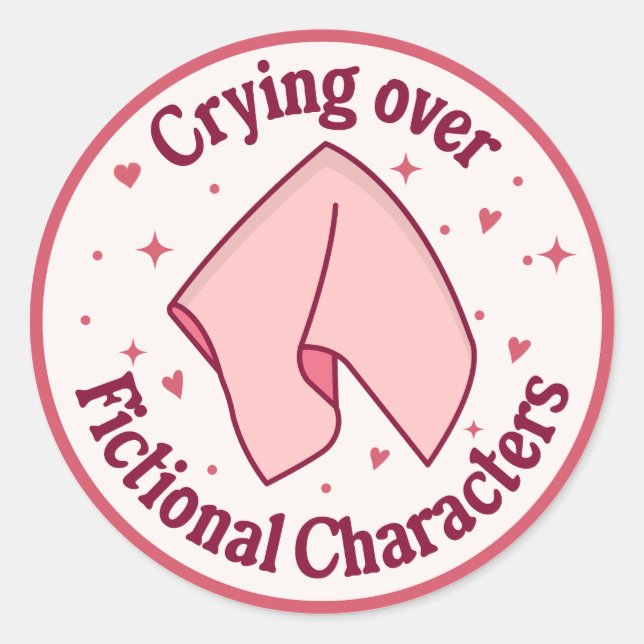 Sticker Rond Pleurer sur des personnages fictifs Bookish Book L (Devant)