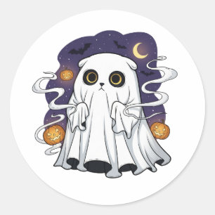 Sticker Rond Plier Ghomajorité - Panier Ghost Chat écossais Hal