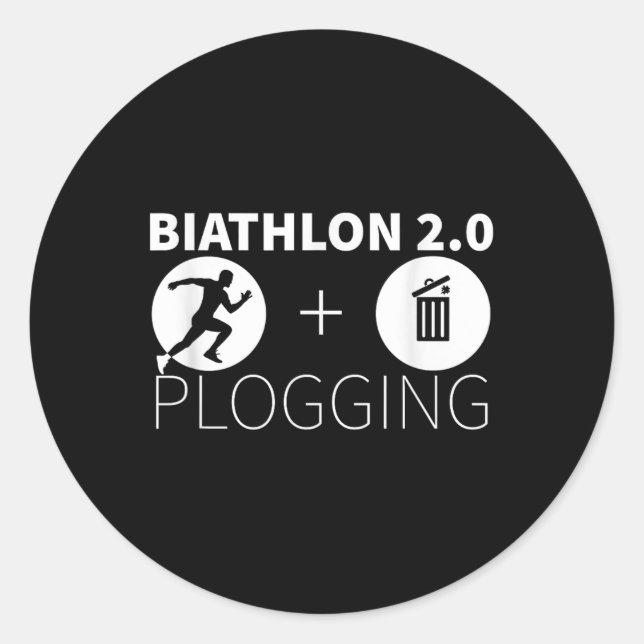 Sticker Rond Plogging Biathlon 2.0 Jogging Et Pr De l'environne (Devant)
