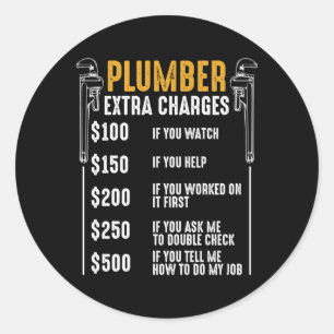Sticker Rond Plomber Frais supplémentaires Outil de plomberie T
