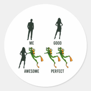 Sticker Rond Plongée amusant Plongée Plongeur Vêtements inst