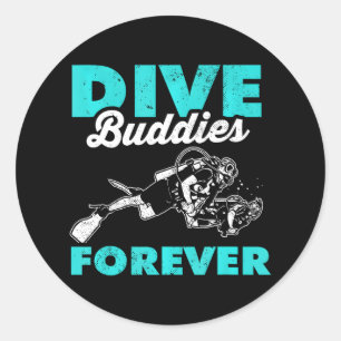 Sticker Rond PLONGÉE BUDDIES FOREVER scuba plongée