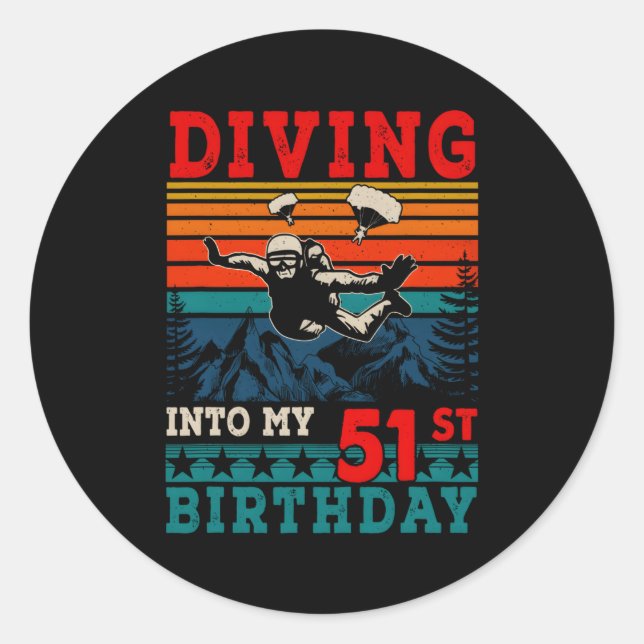 Sticker Rond Plongée Dans Ma 51E Plongée En Skydiving (Devant)