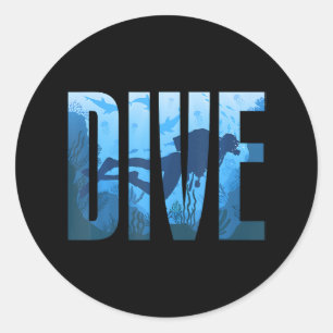 Sticker Rond Plongée sous-marine