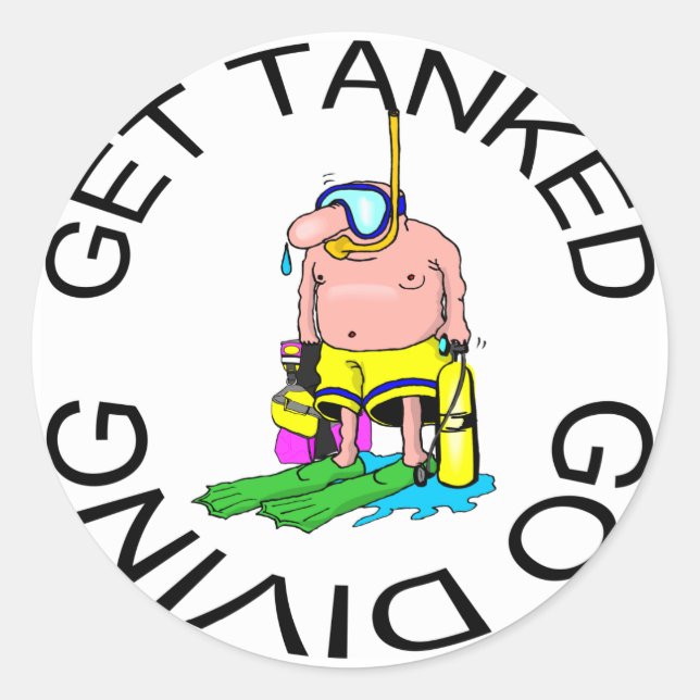 Sticker Rond Plongée très amusante (Devant)