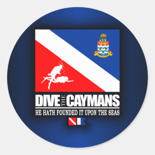 Sticker Rond Plonger Les Caymans