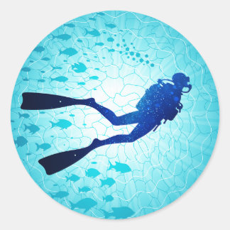 Sticker Rond Plongeur
