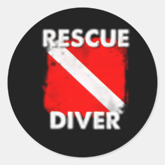 Sticker Rond Plongeur Secouru Scuba Pour Les Étudiants Divers