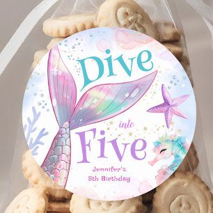 Sticker Rond Plongez dans cinq sirènes 5e anniversaire
