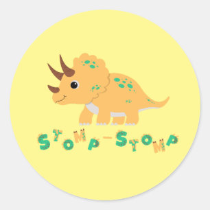Sticker Rond Plongez dans le plaisir avec une fête Dino-Mite !