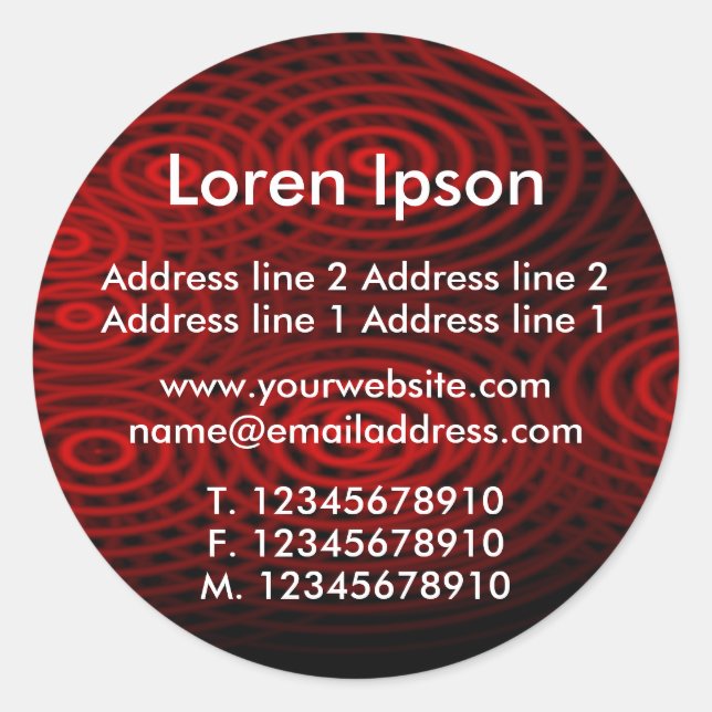 Sticker Rond Pluie électrique Rouge Entreprise / Profil (Devant)