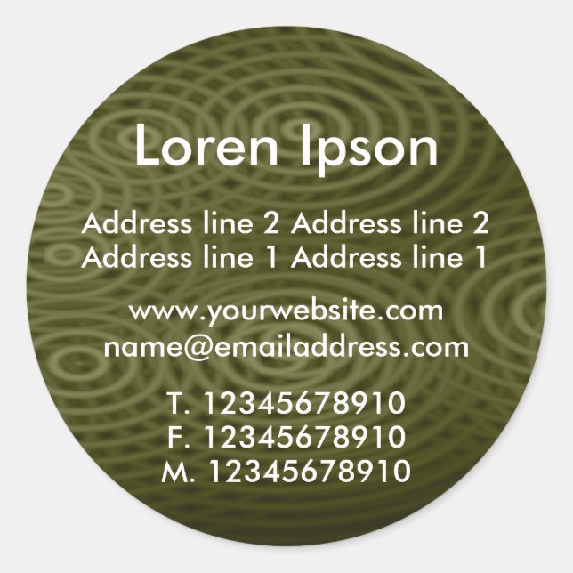 Sticker Rond Pluie électrique Vert Brown affaires / profil (Devant)