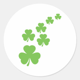 Sticker Rond pluie verte shamrock