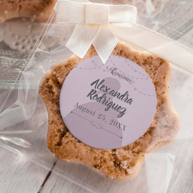 Sticker Rond Plum de sucre et acier Charro Silhouette Quinceane (Créateur téléchargé)