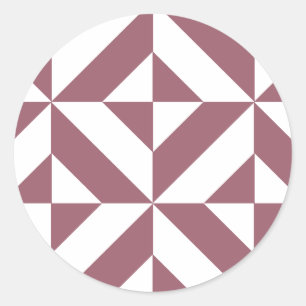 Sticker Rond Plum Geometric Deco Cube Pattern
