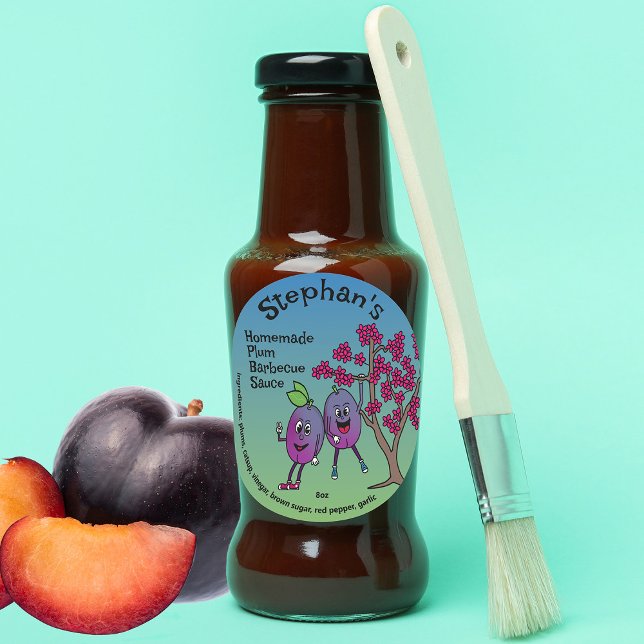 Sticker Rond Plum Pals Drôle Cartoon Preserve Curd et plus (Créateur téléchargé)