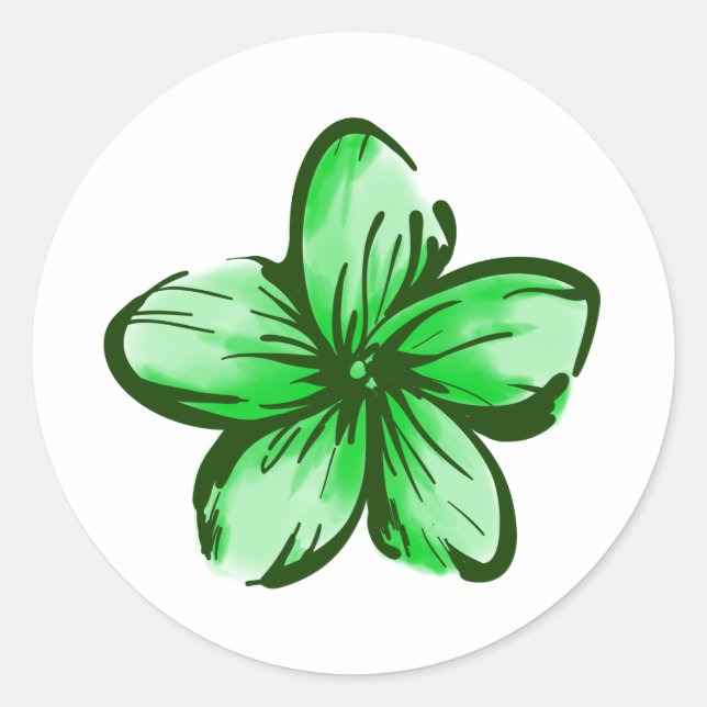 Sticker Rond Plumeria Flower Hawaii Style (Devant)