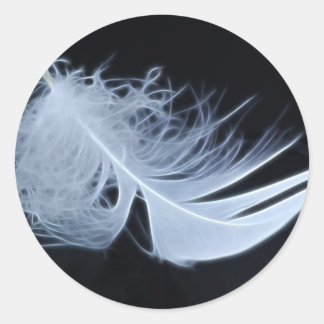 Sticker Rond Plumes blanches - angélique par nature
