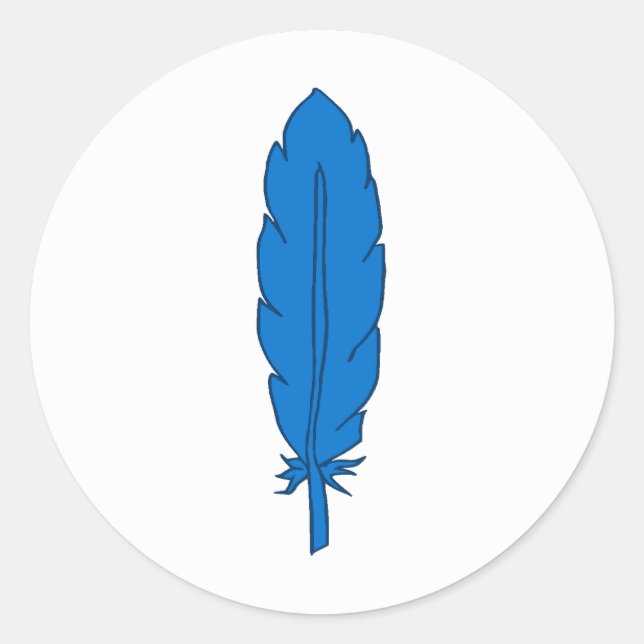 Sticker Rond Plumes bleu clan SCA (Devant)