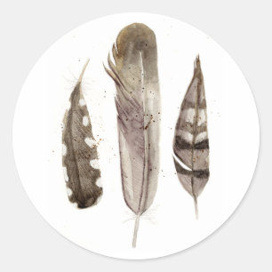Sticker Rond Plumes de ton II